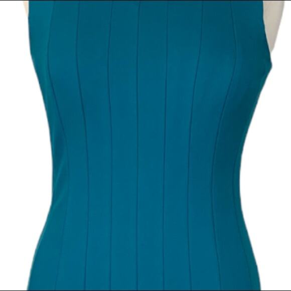 Lands’ End Teal Green/Blue Seamed Sleeveless Fit Flare Ponte Dress Size 14 - Picture 9 of 11